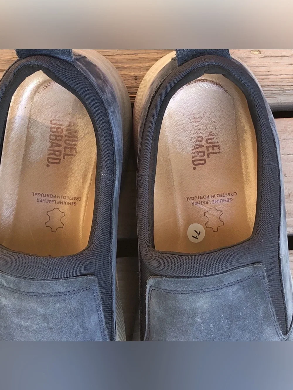 Samuel Hubbard Flight Slip On Blue Nubuck Leather Casual Sneakers 11M